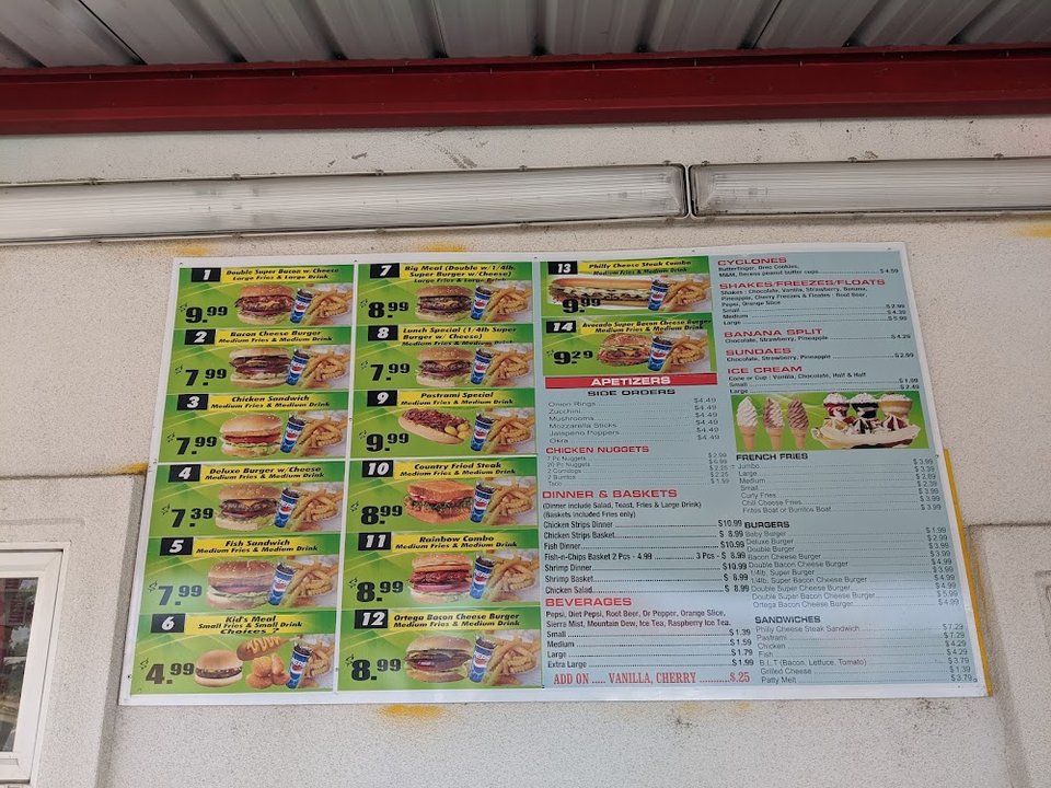 Combo meals listed beside French fries.